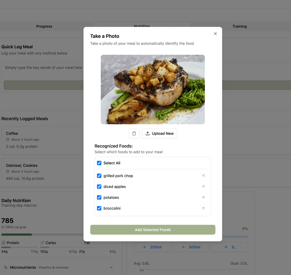 Precision app dashboard on laptop